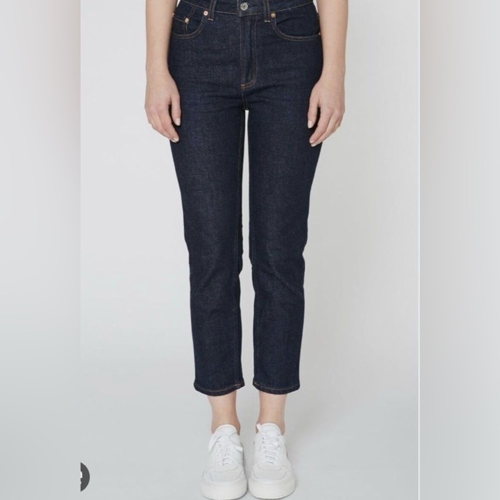 Acne Studios “Patti One” dark blue denim Designer Trendy Cotton 5 Pocket jean 26